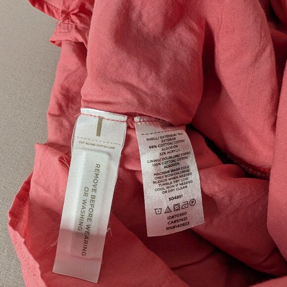 Ann Taylor Loft Womens Size 2 Faux Wrap Skirt Pink Striped Woven Cotton Blend - Picture 9 of 9